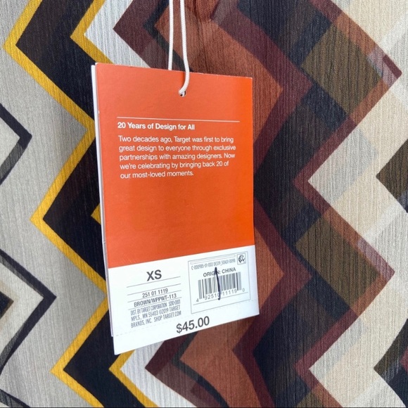 MISSONI for TARGET Zig Zag Sheer V-Neck Blouse NWT - Picture 5 of 6